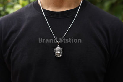 Silver Mahakal Pendant WIth Chain