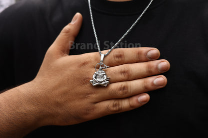 Hanuman Silver Locket With Chain