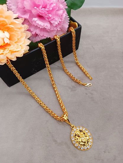 Luxurious Men's Gold Plated Pendant With Chain Vol 4