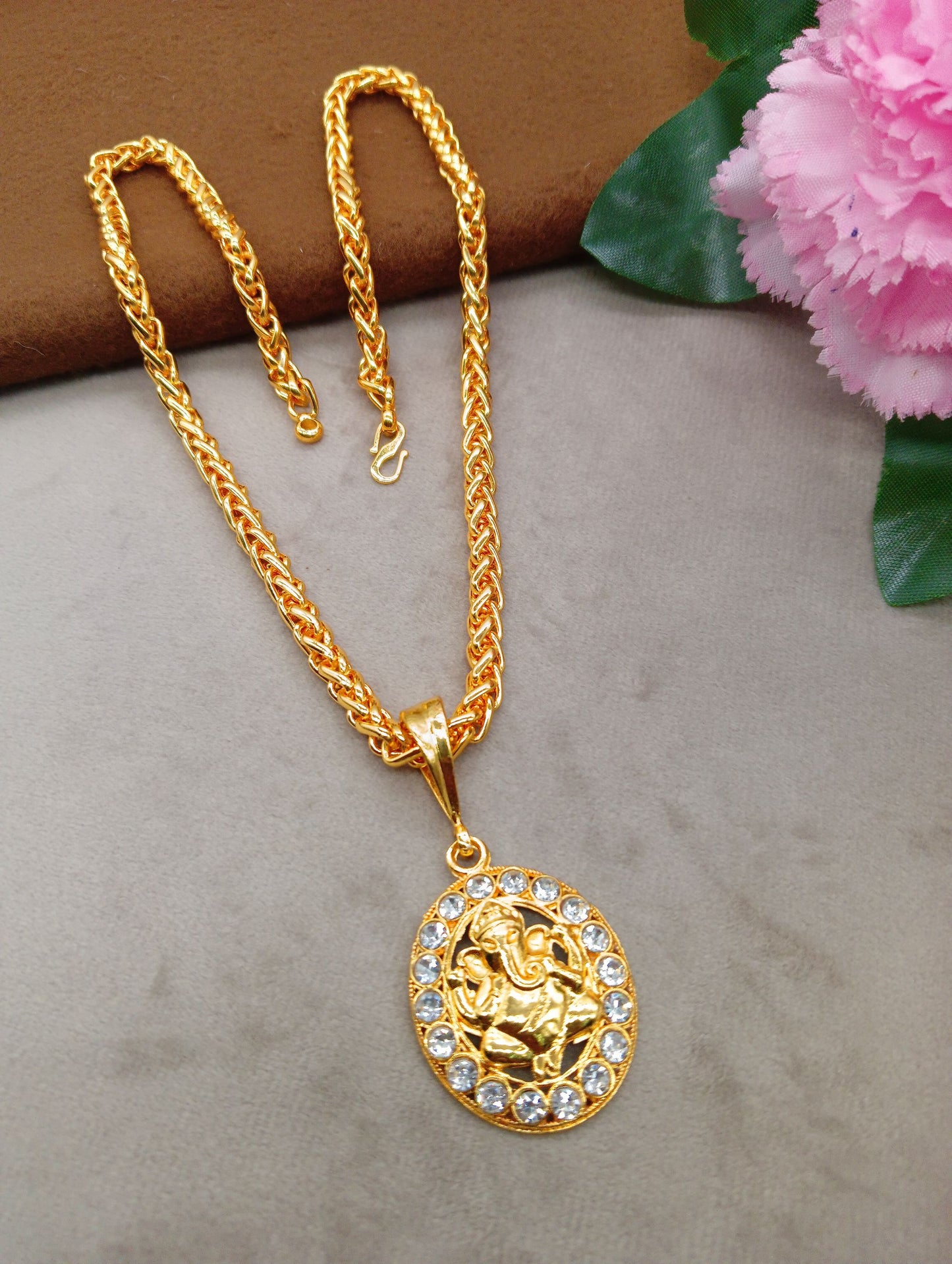 Luxurious Men's Gold Plated Pendant With Chain Vol 4